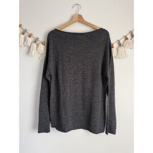 Sarah Pacini Merino Wool Alpaca Blend Gray Tunic Sweater Made In Italy One Size